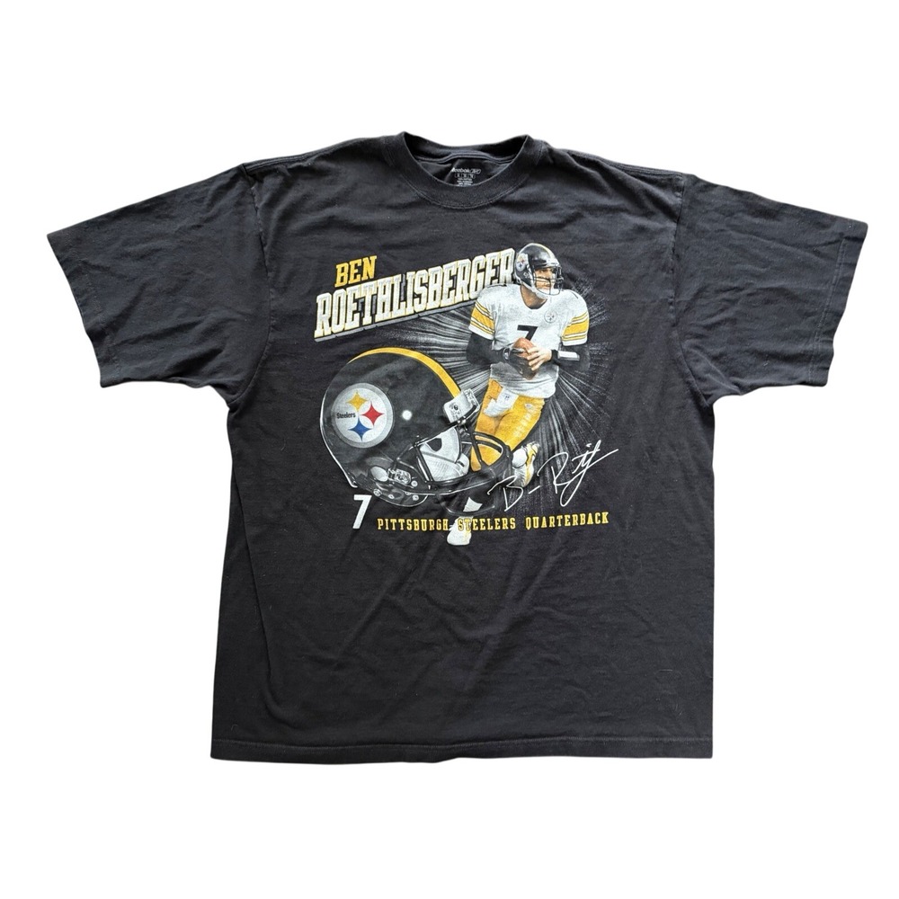 VTG Reebok‎ Men's XL Ben Roethlisberger Pittsburgh Steelers T-shirt | SKU 0724